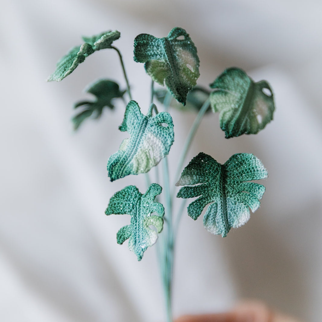 Microcrochet Monstera Bookmark