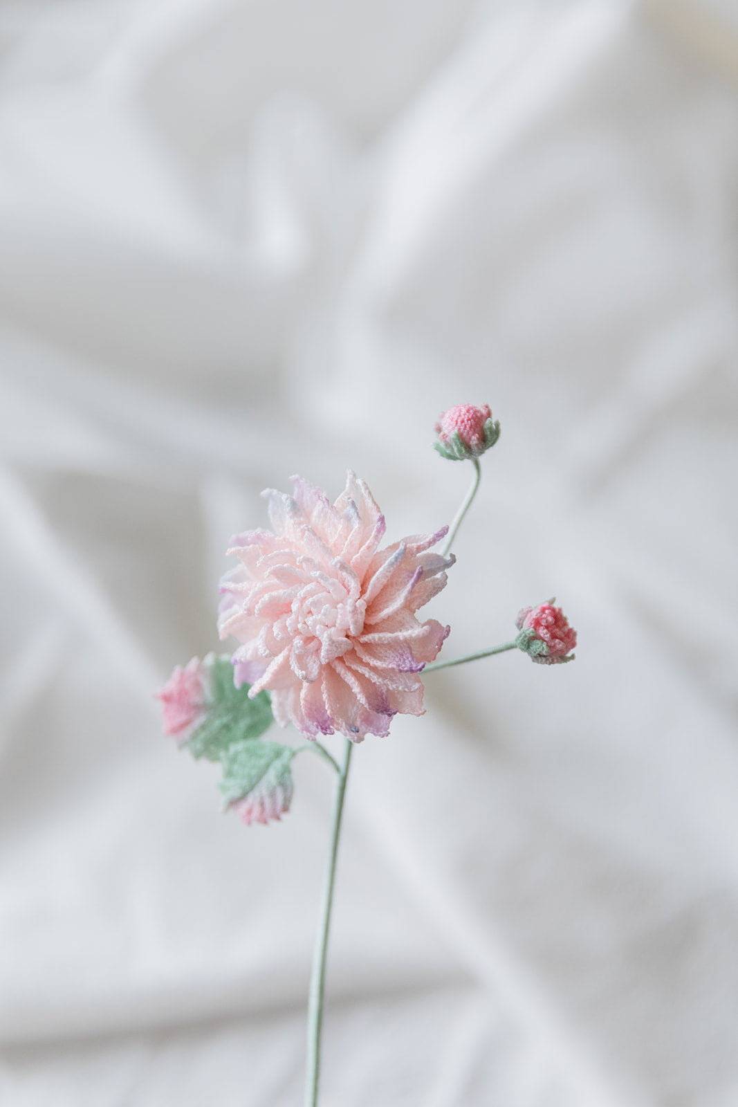 Microcrochet Pink Dahlia Bookmark