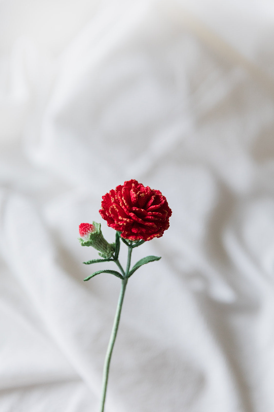Microcrochet Red Carnation Bookmark
