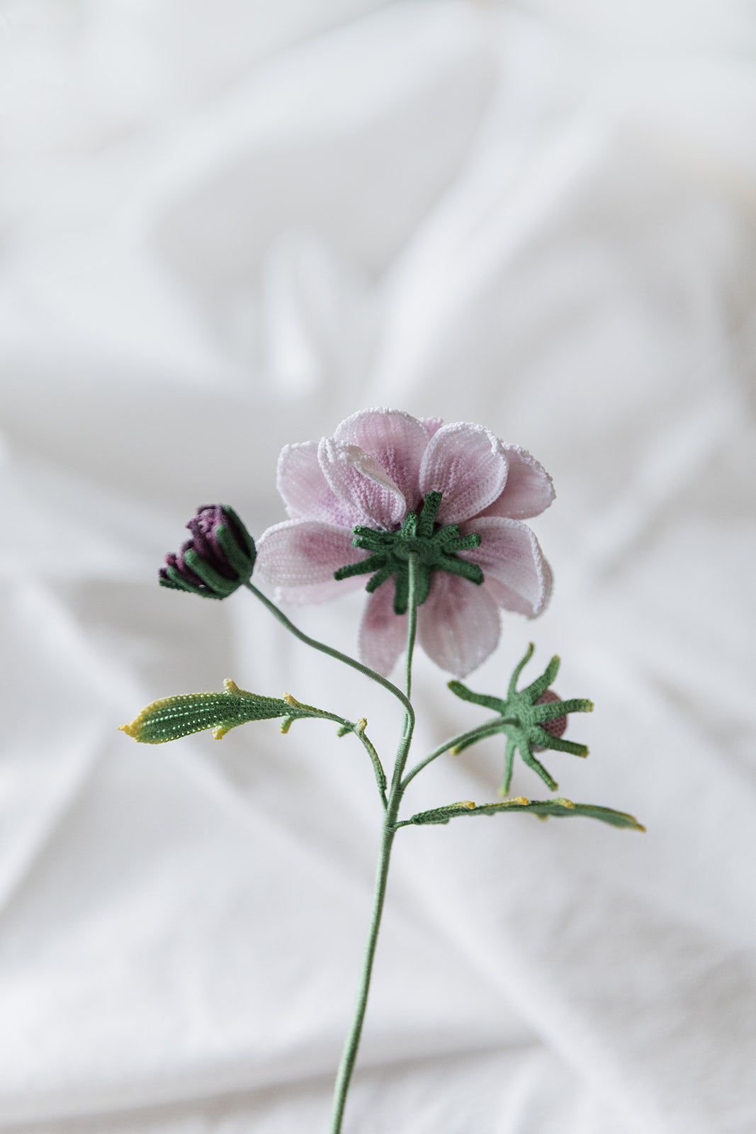 Microcrochet Purple Dahlia Bookmark