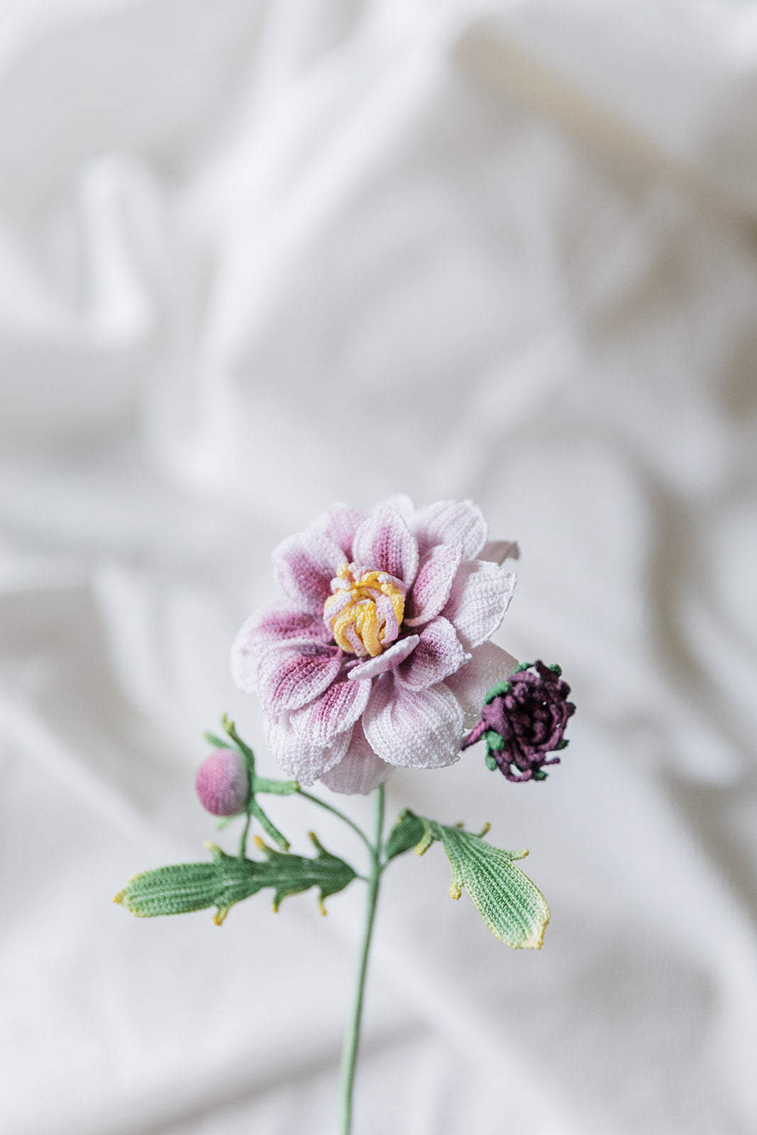 Microcrochet Purple Dahlia Bookmark