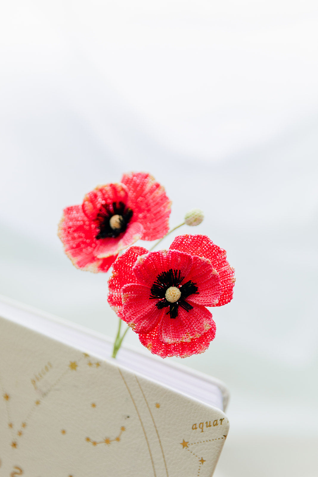 Microcrochet Poppy Bookmark