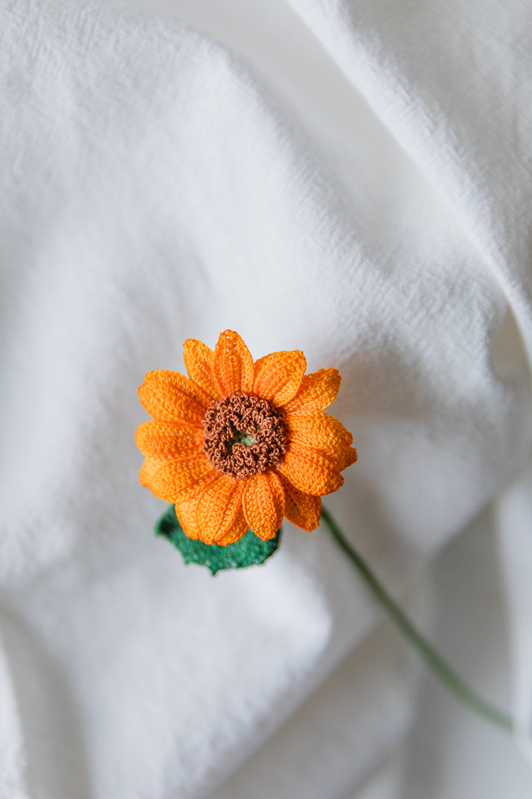 Microcrochet Sunflower Bookmark