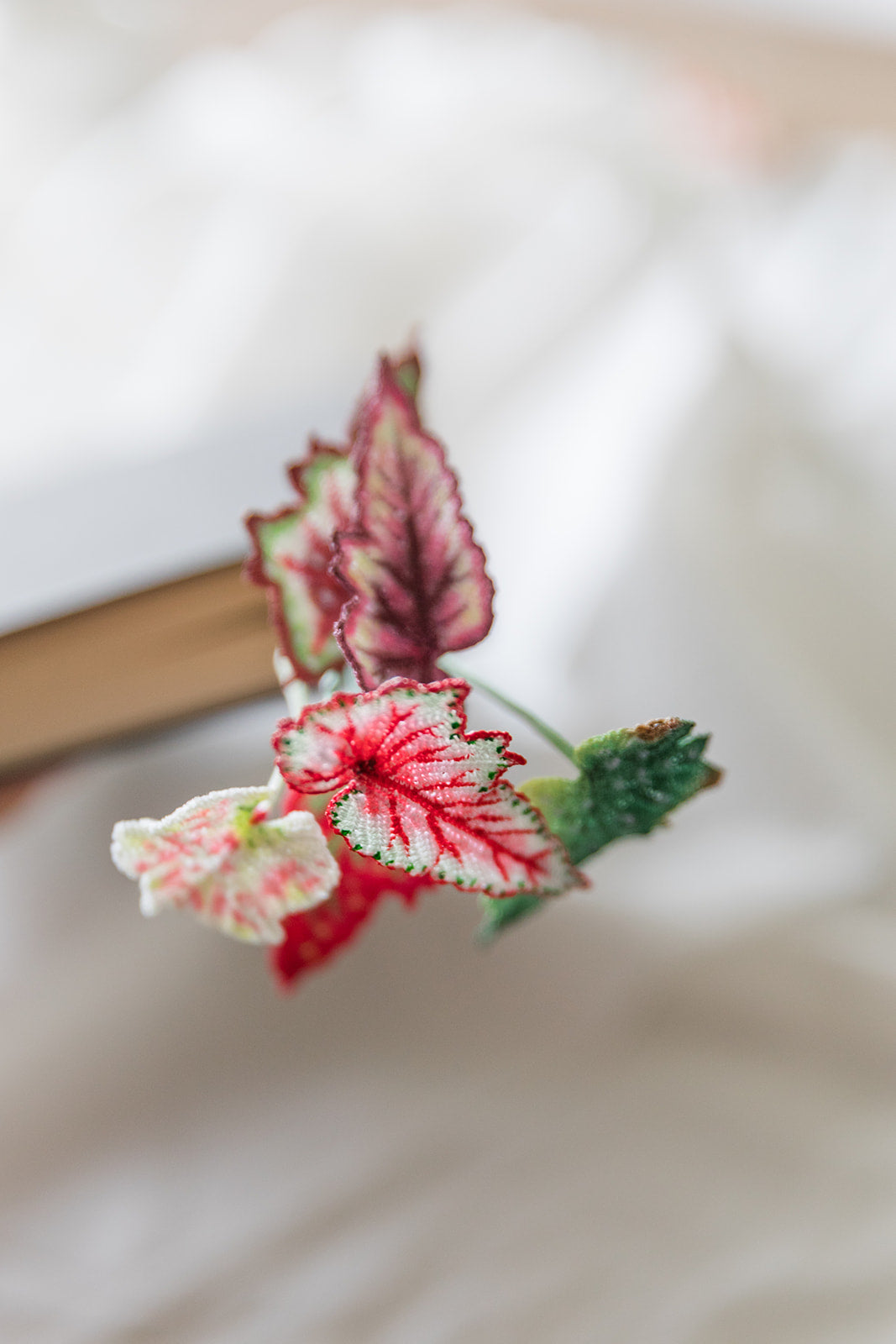 Microcrochet Begonia Bookmark