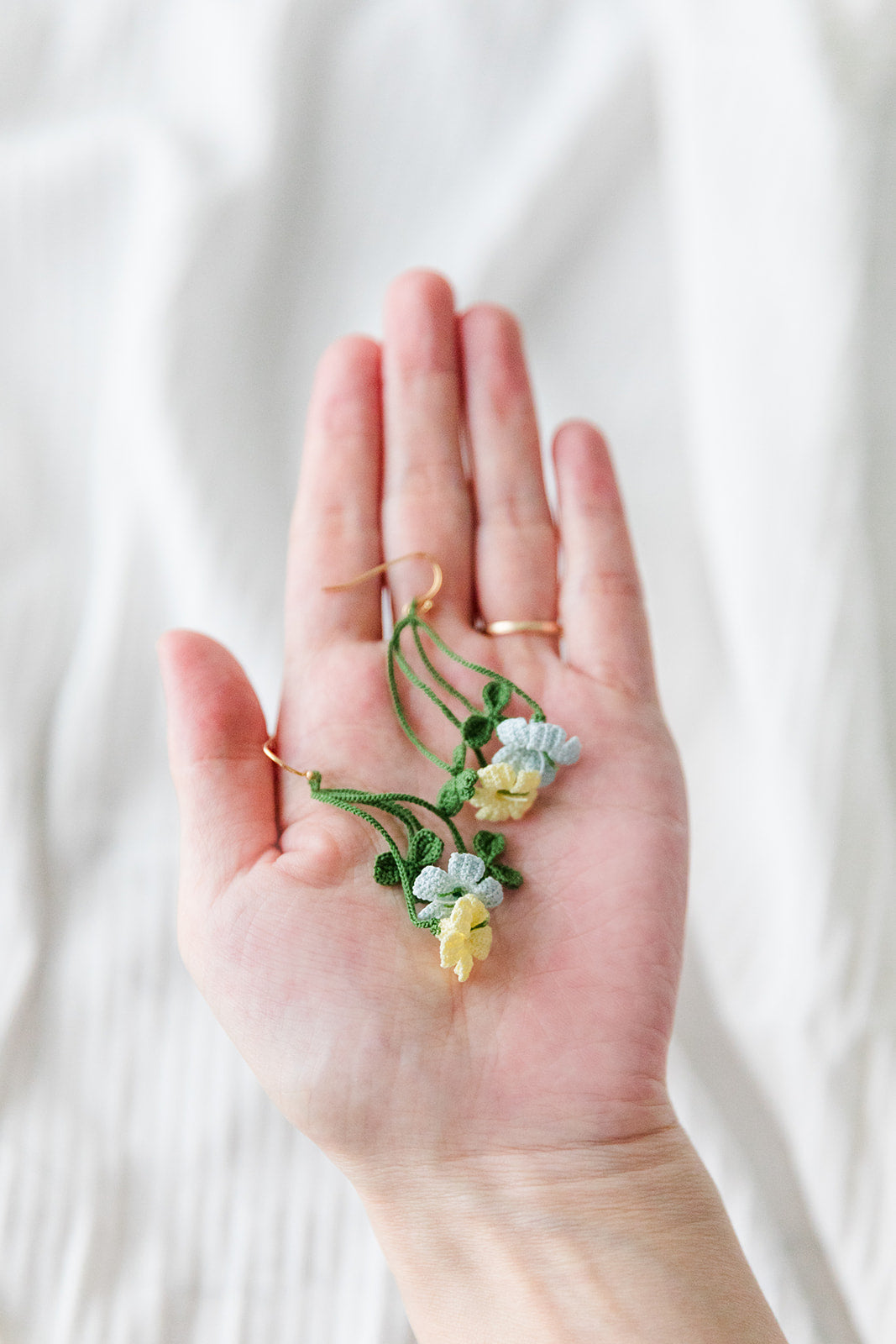 Microcrochet Wood Sorrel Earring