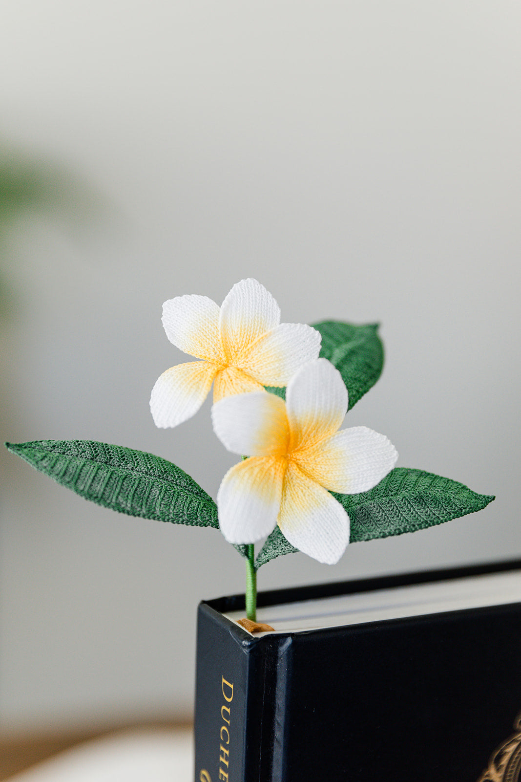 Microcrochet Plumeria Bookmark