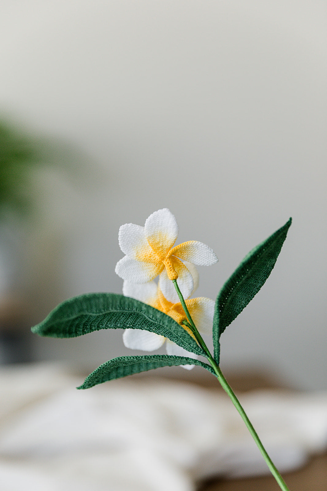 Microcrochet Plumeria Bookmark