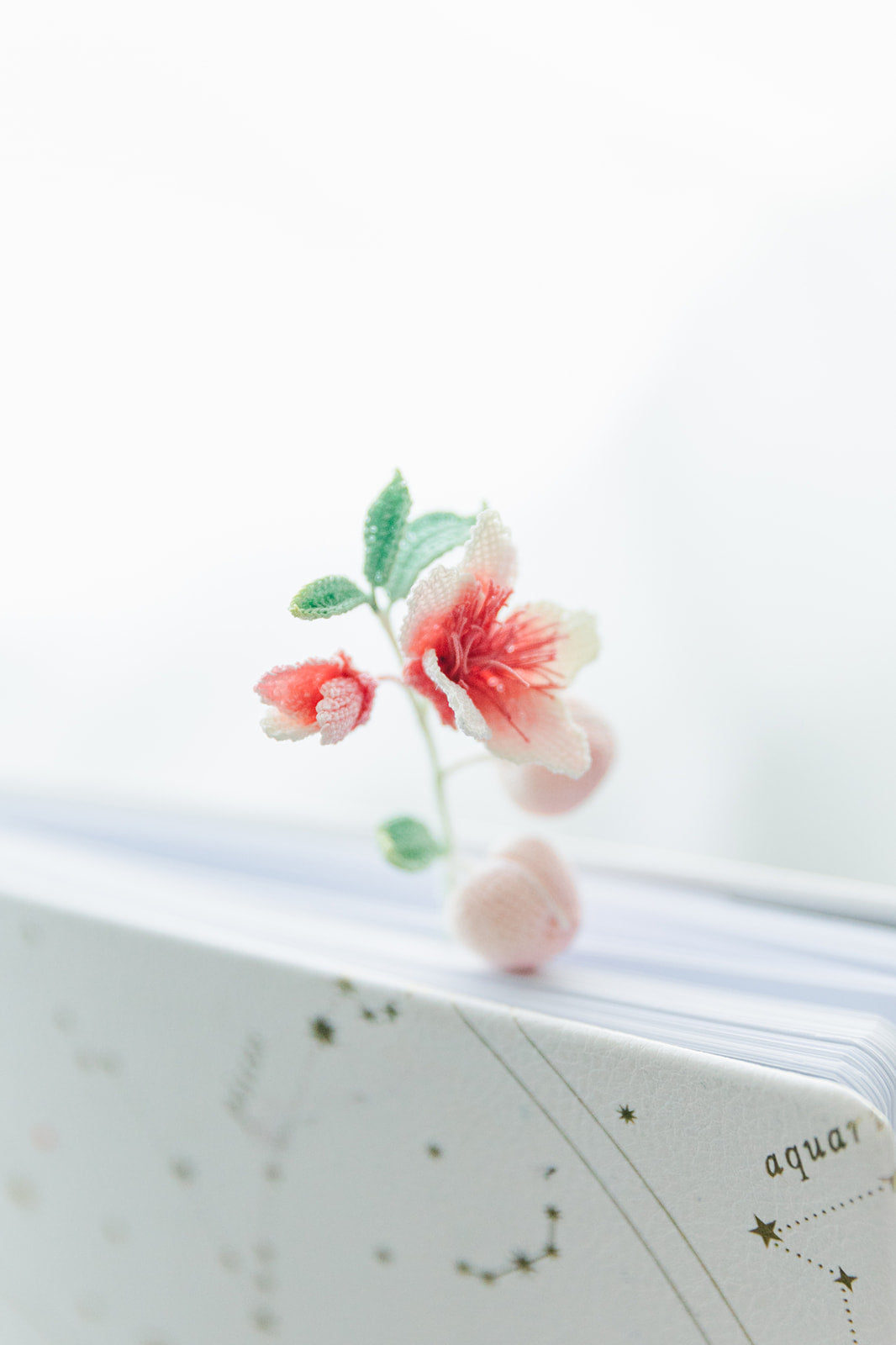Microcrochet Peach Bookmark