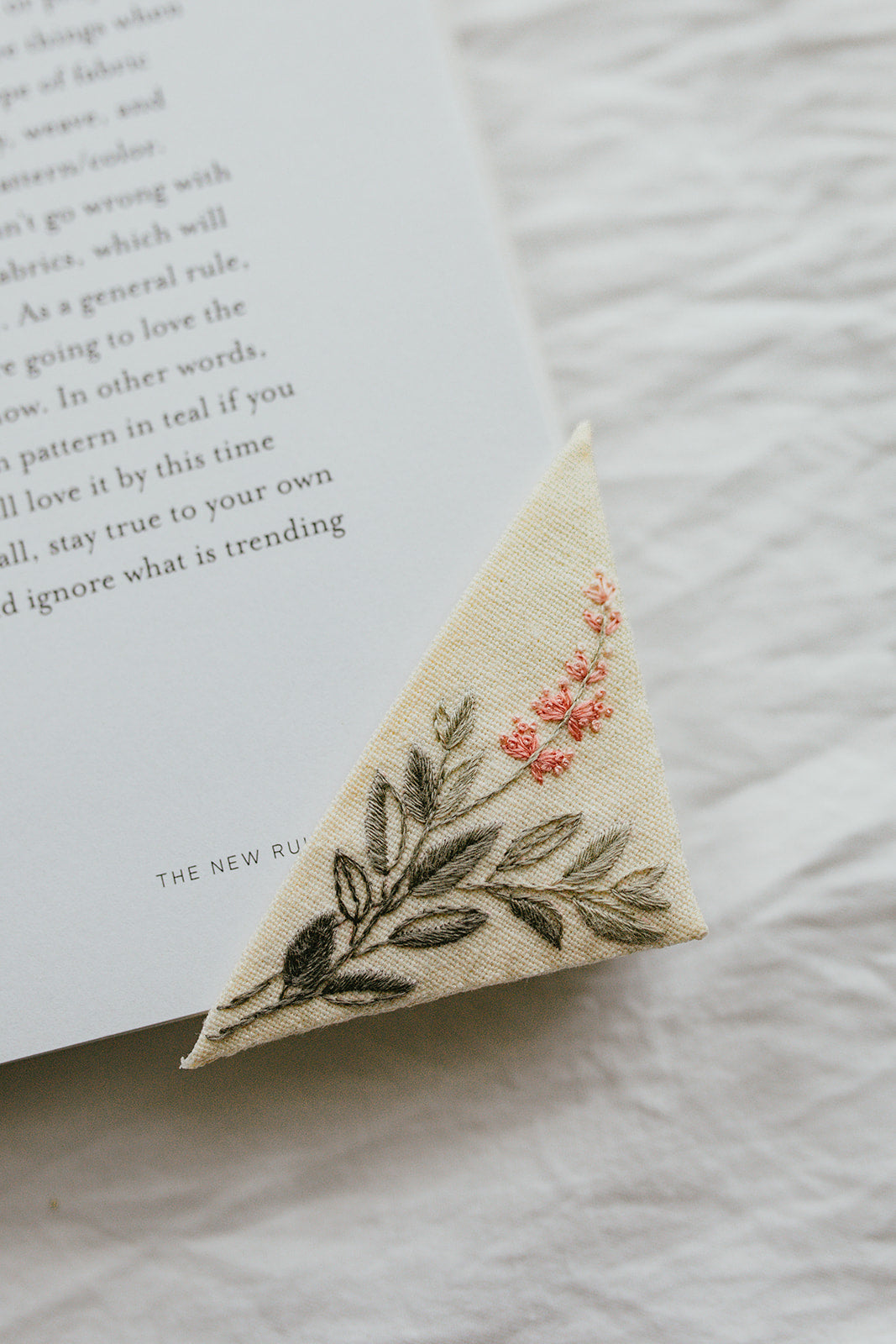 Micro Embroidered Corner Bookmark