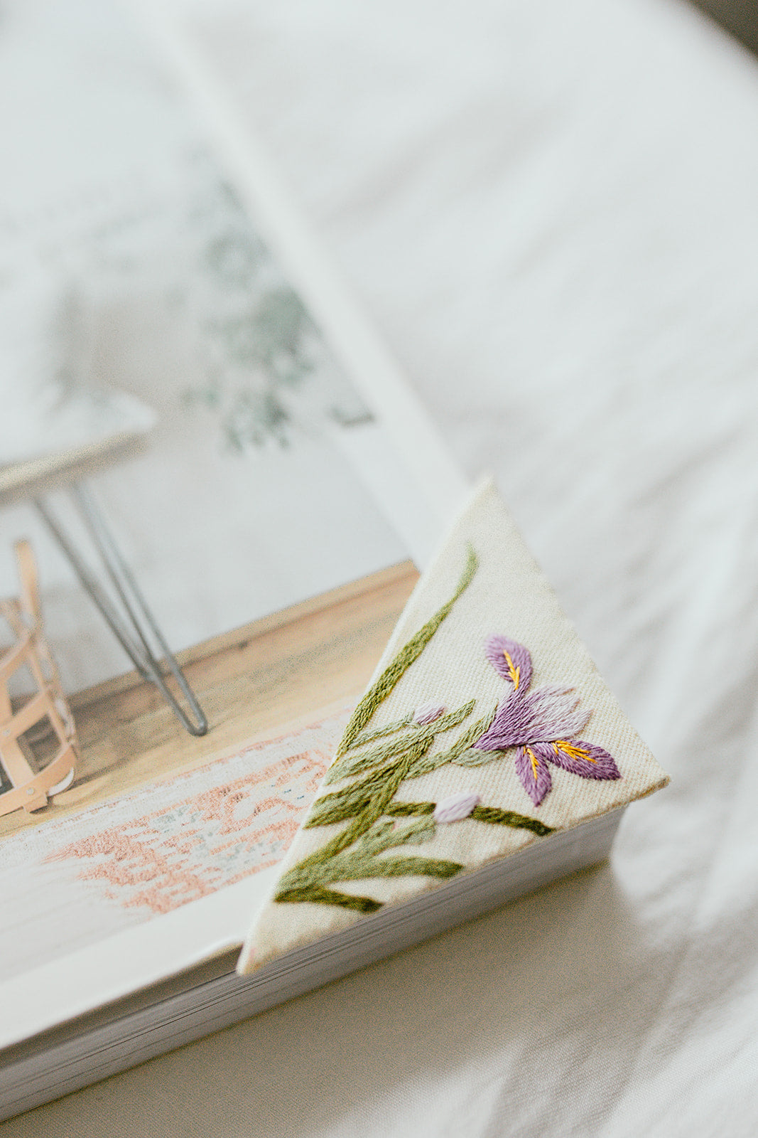 Micro Embroidered Corner Bookmark