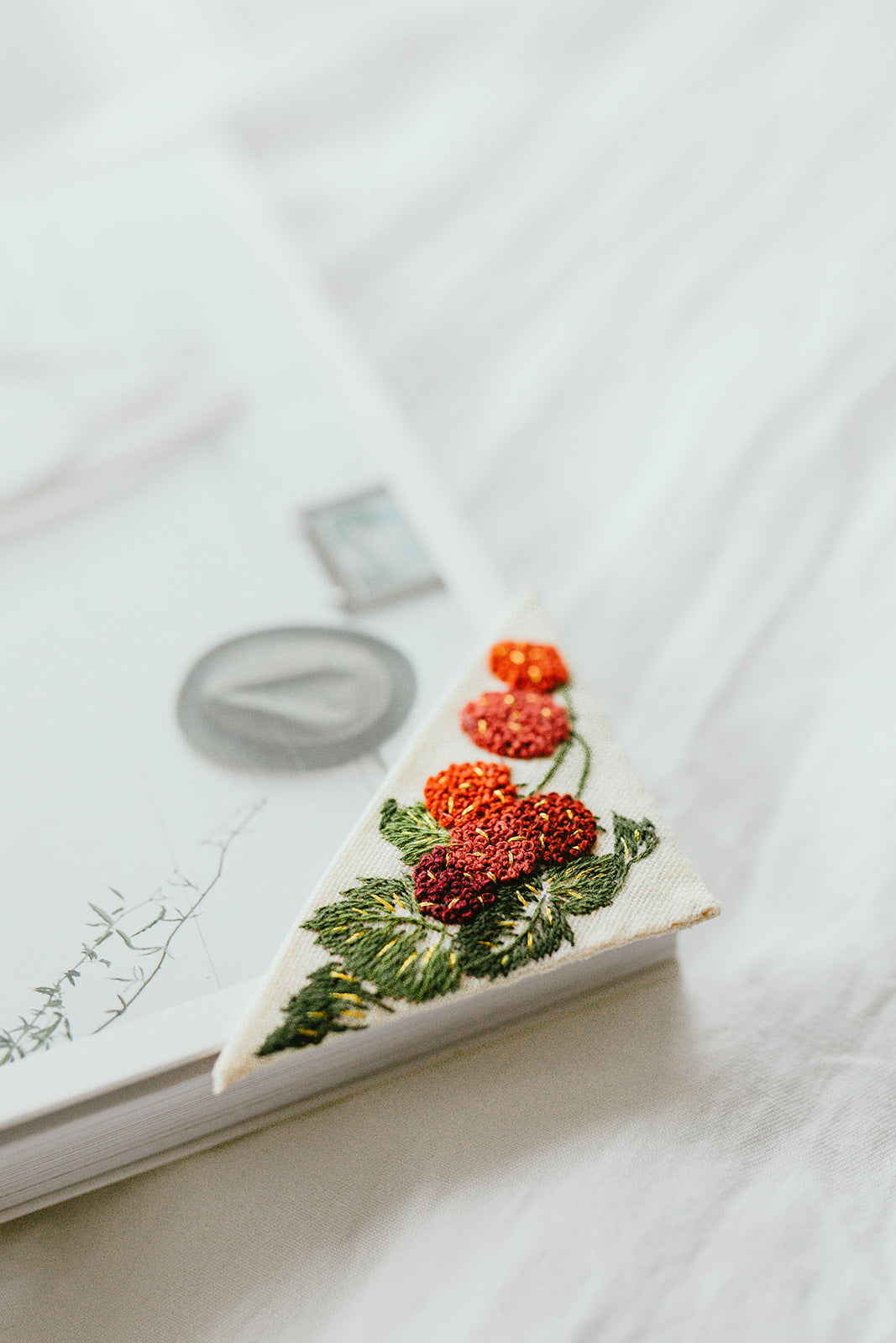 Micro Embroidered Corner Bookmark