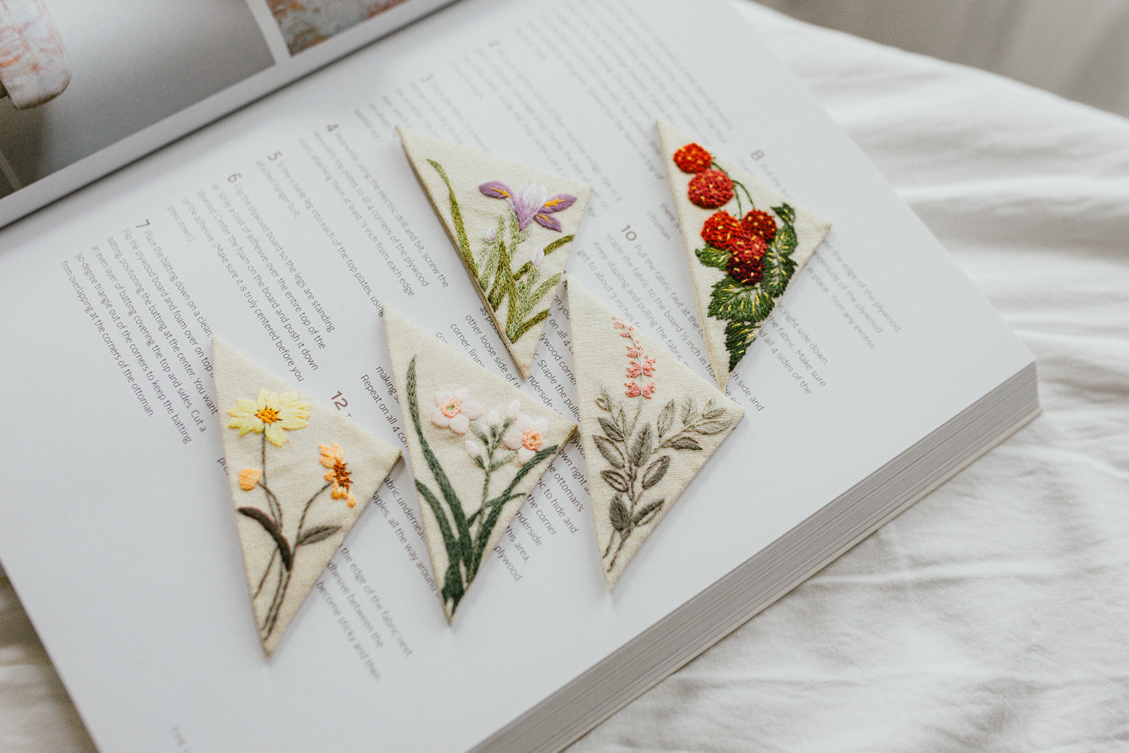 Micro Embroidered Corner Bookmark