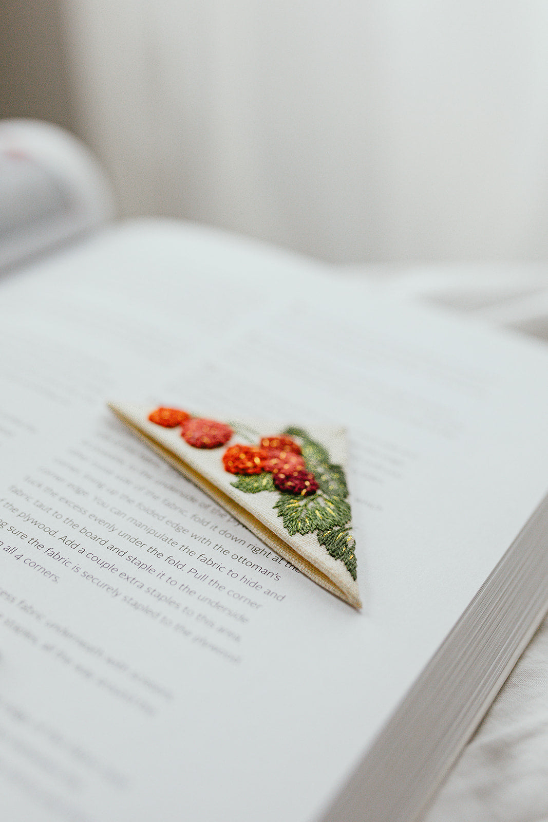 Micro Embroidered Corner Bookmark