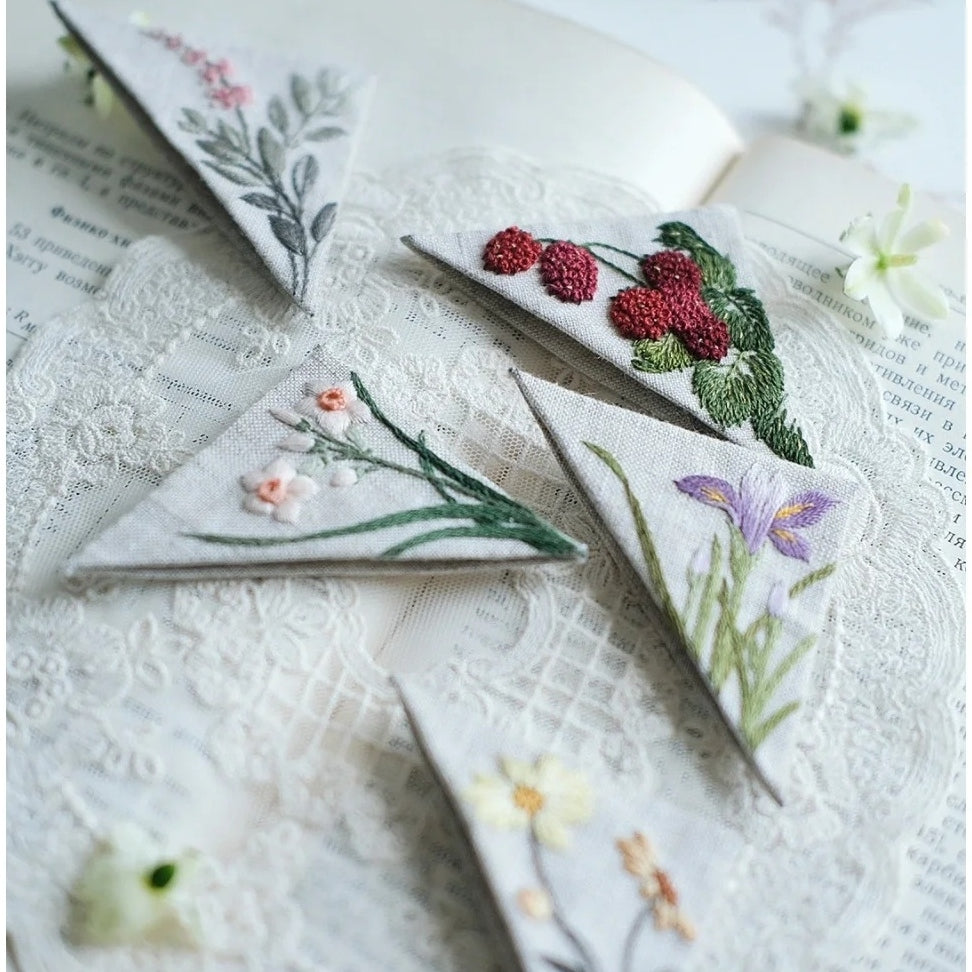 Micro Embroidered Corner Bookmark