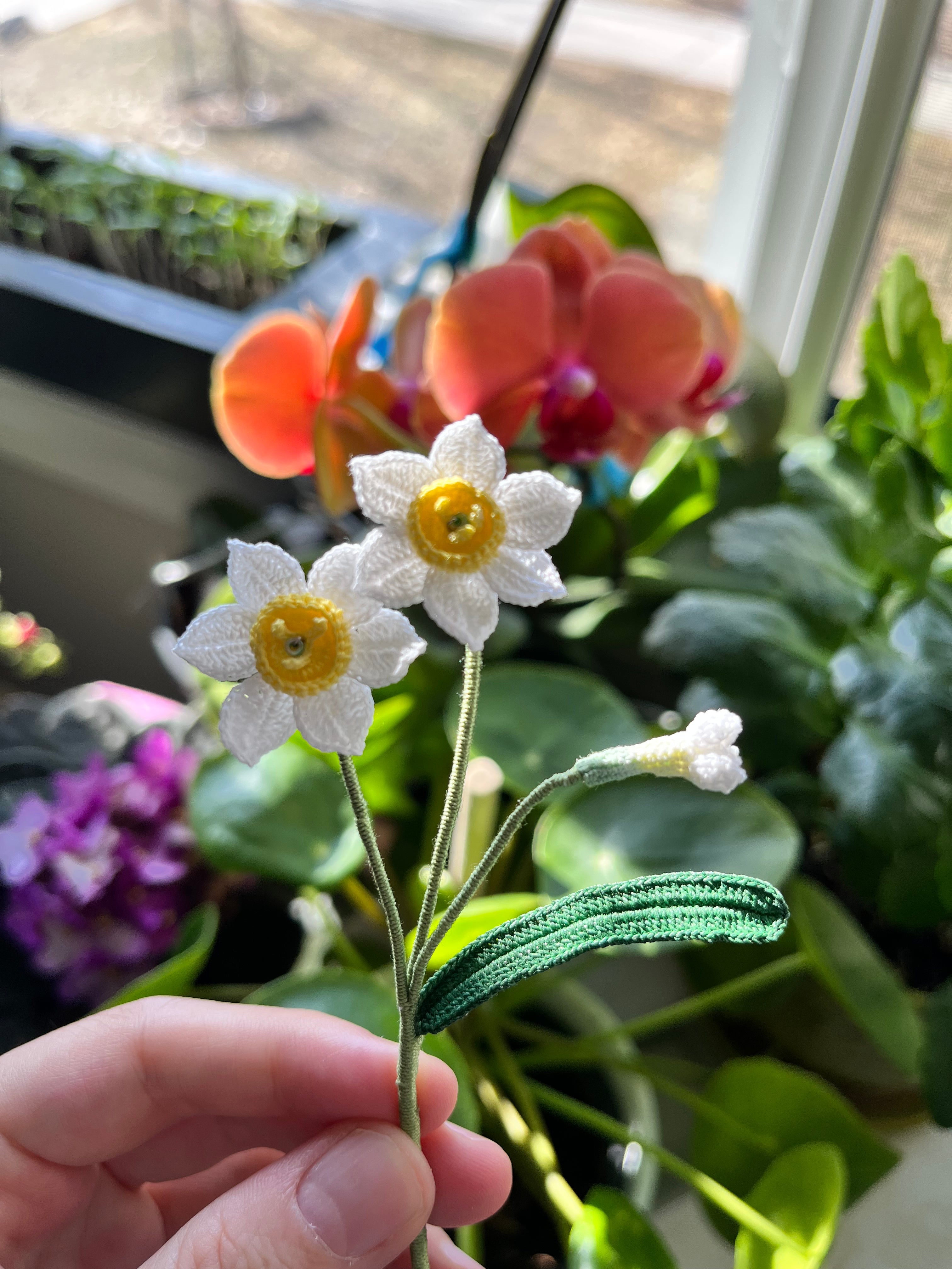 Microcrochet Daffodil Bookmark